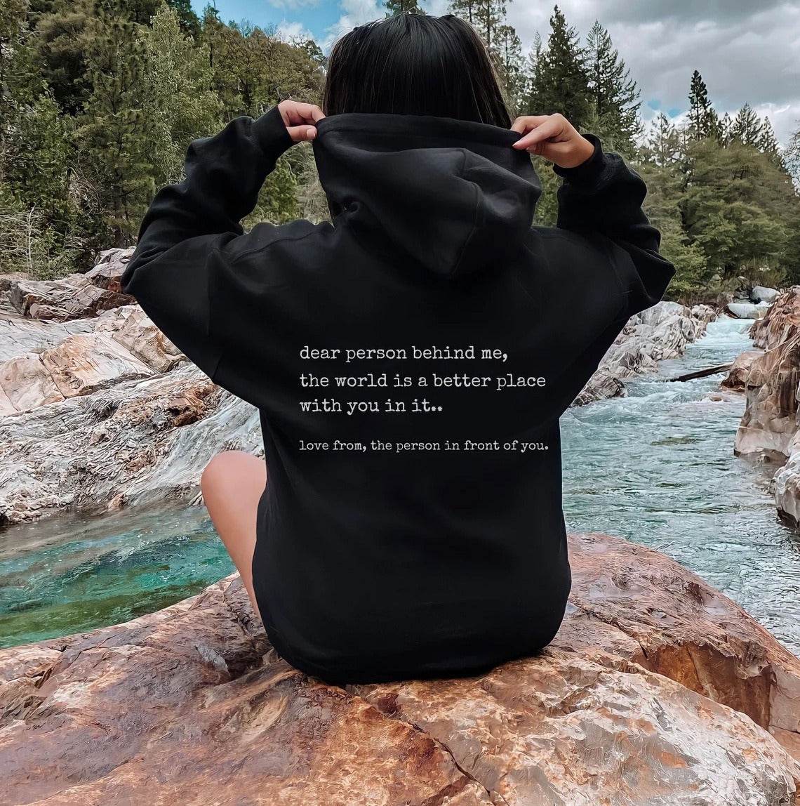 Dear person behind me hoodies and sweaters, mental health sportswear - MarvelouStoree