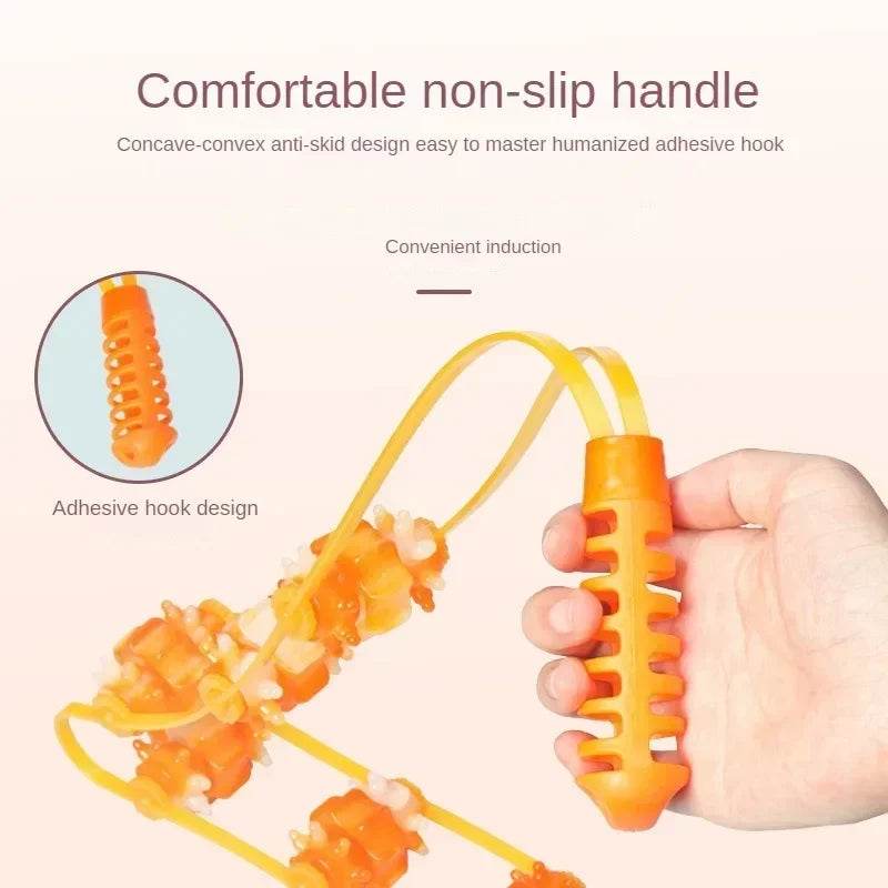 Hand-held Back Shoulder Neck Muscle Massager,Fitness Physiotherapy Massage Roller,Bead Pull-Back Roller Legs Back Waist Massage - MarvelouStoree