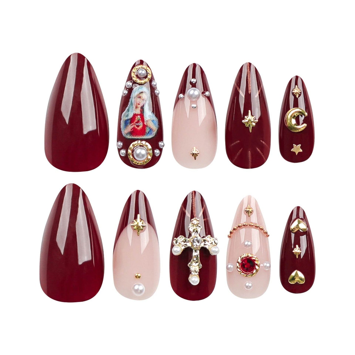 European and American popular manicure wearable nails cross flash diamond explosive wearable nails fake nails - MarvelouStoree