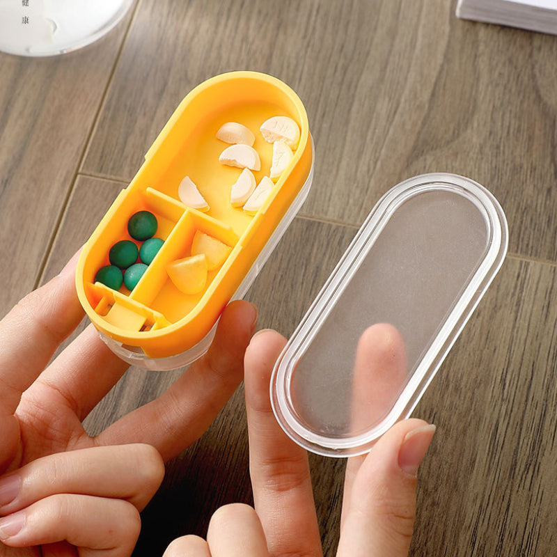 Medicine Dispenser Cutting Pill Box Cutting Tablet Packing Box Carry-On Pack a Week Small Pill Box