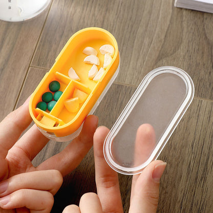 Medicine Dispenser Cutting Pill Box Cutting Tablet Packing Box Carry-On Pack a Week Small Pill Box