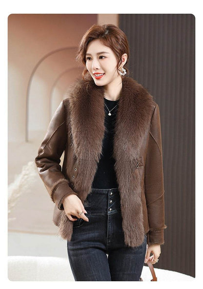 Fur Integrated Women's Short Coat Southern Winter Temperament - MarvelouStoree