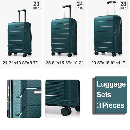 3pcs Travel Suitcase Set with Swivel Wheels and TSA Lock, Hand Luggage Trolley Suitcase, 23kg Large Medium Travel Suitcase Set - MarvelouStoree