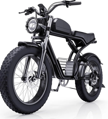 4.0Fat Electric Bike for Adults, 1500W 40MPH,48V 20/23AH,Max 75Miles Electric Motorcycle 20" Fat Tire Dirt Bike,  7-Speed E-Bike