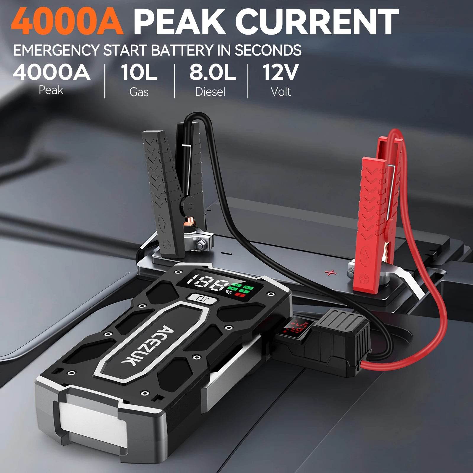 4000A Car Jump Starter Power Bank 12V 21800mAh Starting Device Emergency Car Battery Charger Booster Buster For 10L 8.0L - MarvelouStoree