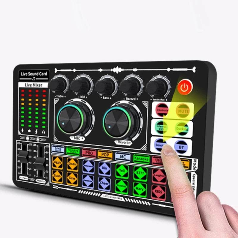 F999 Mixer Podcast Sound Board Live Sound Card for Live Recording Home KTV - MarvelouStoree