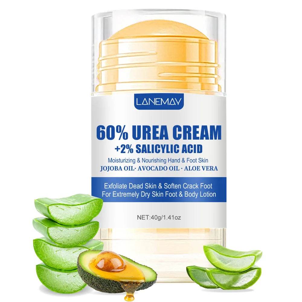 40g Ultra-Hydrating 60% Urea Foot Cream Aloe Vera for Softening Dry Cracked Feet - Gentle Exfoliation Daily Foot Care Solution - MarvelouStoree