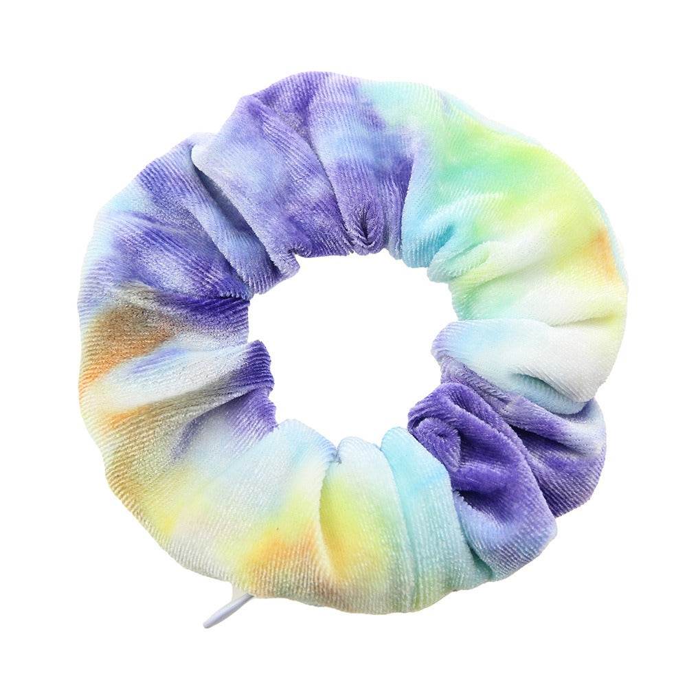 Tie dye velvet zipper large intestine loop - MarvelouStoree