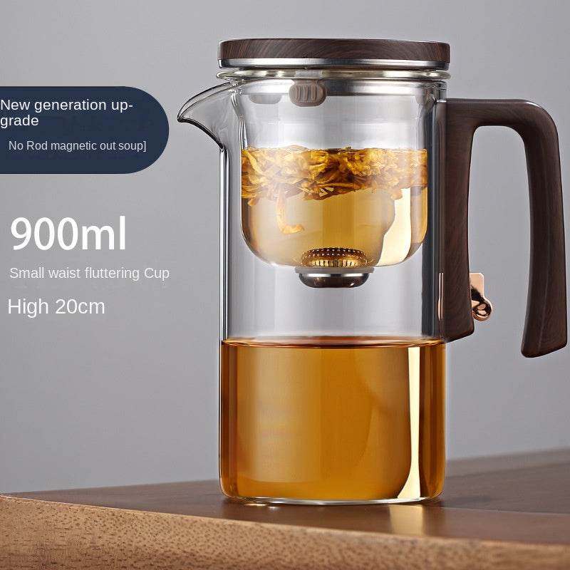 Xiaoman Waist new rodless elegant cup, one click magnetic suction filter glass tea pot, automatic tea separation tea cup - MarvelouStoree