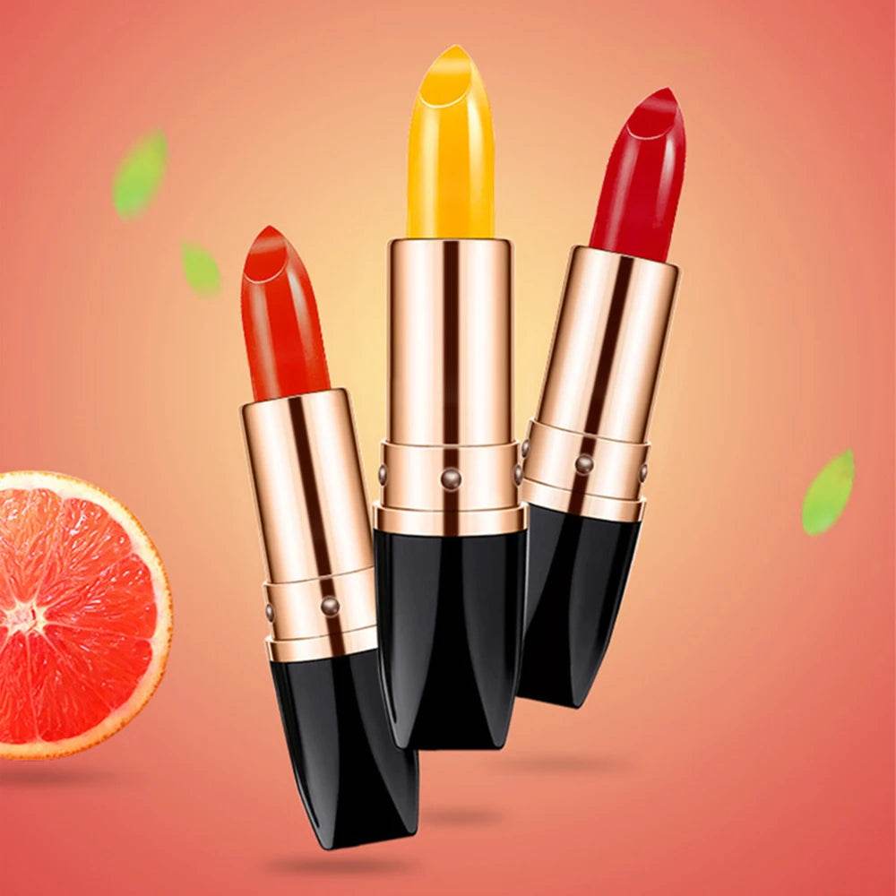 3pcs Temperature Color Change Lipstick Waterproof Lasting Non-stick Cup Lazy Lipstick Moisturizing Nourish Lips Care Makeup Cosmetics - MarvelouStoree