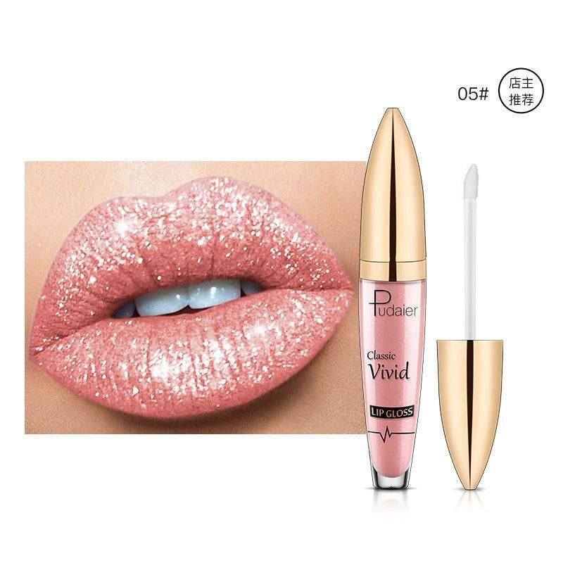 Pudaier matte pearl gloss lip gloss does not stick to cup lip glaze, develops color, liquid lipstick, and lip gloss - MarvelouStoree