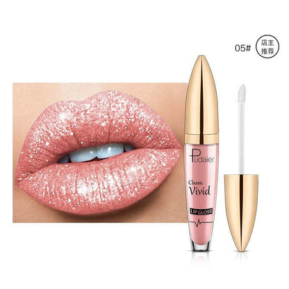 Pudaier matte pearl gloss lip gloss does not stick to cup lip glaze, develops color, liquid lipstick, and lip gloss - MarvelouStoree