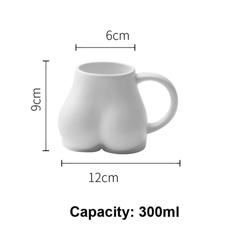 Ins Hip Cup Creative Hip Cup Solid Ceramic Mug Coffee Cup Drinking Cup Personality Art Cup