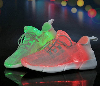 Fiber Optic LED Shoes USB Recharge Glowing Sneakers Man Llight Up Shoes - MarvelouStoree