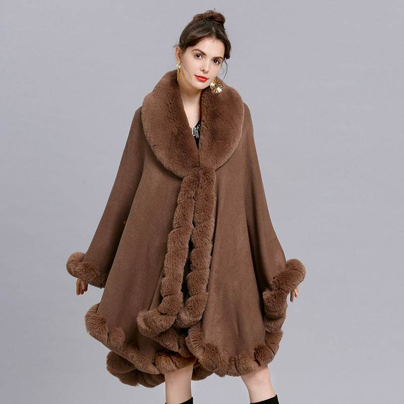 Faux Cashmere Knitted Cardigan Shawl Cloak - MarvelouStoree