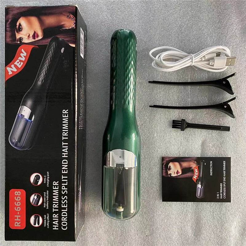 Fully automatic hair clipper, hair splitting and trimming device, multifunctional electric women's 2-in-1 trimming and cutting d - MarvelouStoree