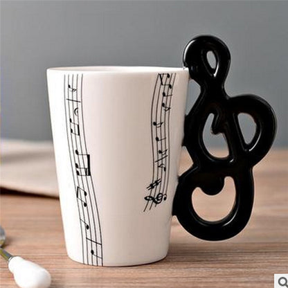 Guitar Ceramic Cup Personality Music Note Milk Juice Lemon Mug Coffee Tea Cup Home Office Drinkware Unique Gift