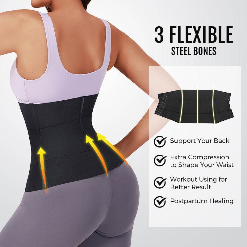 Waist Trainer Sports Sweat Postpartum Body Sculpting Double Belt Buckle Abdominal Belt - MarvelouStoree