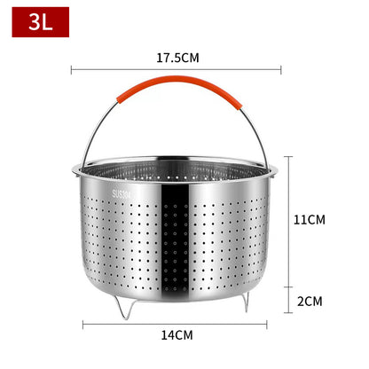 Marveloustoree 304 Stainless Steel Rice Steamer Electric Rice Cooker Liner Steamer Compartment Pressure Cooker Steamer Water-Insulated Steamer Rack