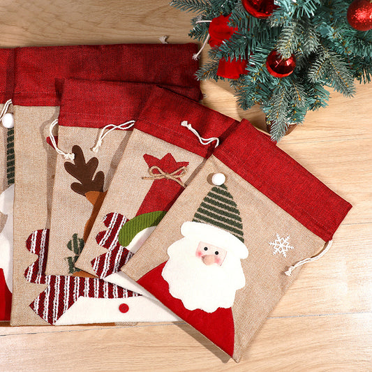 Christmas Snowman Drawstring Bag, Deer Candy Packaging Bag, Christmas Pendant Size, Gift Bag