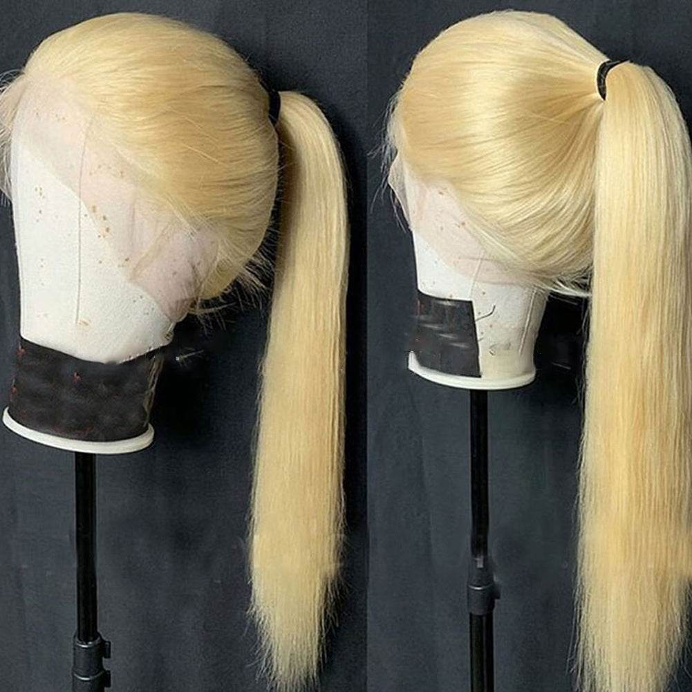 European and American Women's Wig Front Lace Wig Female 613 # Long Straight Hair Chemical Fiber Wig Head Cover Wigs - MarvelouStoree