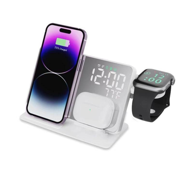 2-in-1 wireless charging time display alarm clock 15W thermometer wireless charging - MarvelouStoree