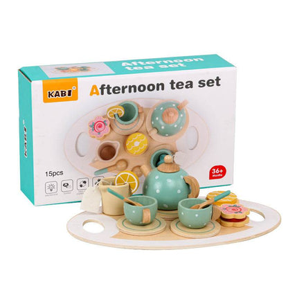 Children's Home Afternoon Tea Desserts Cake Sales Teapot Cups Tea Set Wooden Christmas Toys Gifts - MarvelouStoree