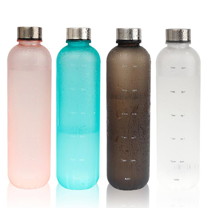 Tritan Plastic Water Bottle Frosted Gradient Sports Water Bottle Handle Space Cup Water Bottle Travel Mug 1L