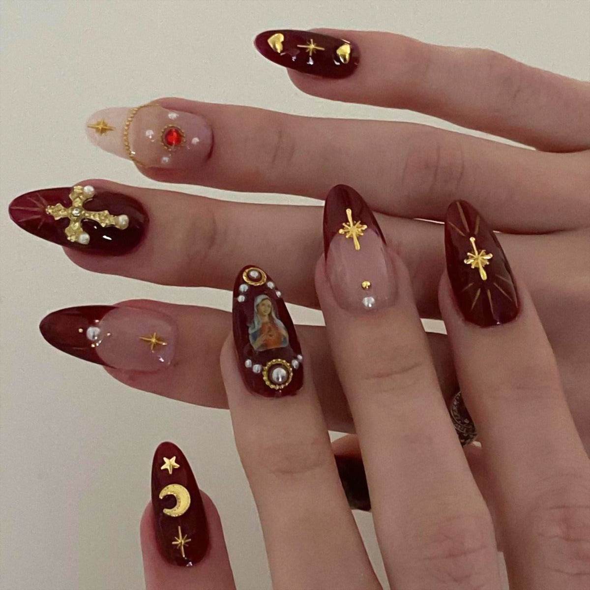 European and American popular manicure wearable nails cross flash diamond explosive wearable nails fake nails - MarvelouStoree