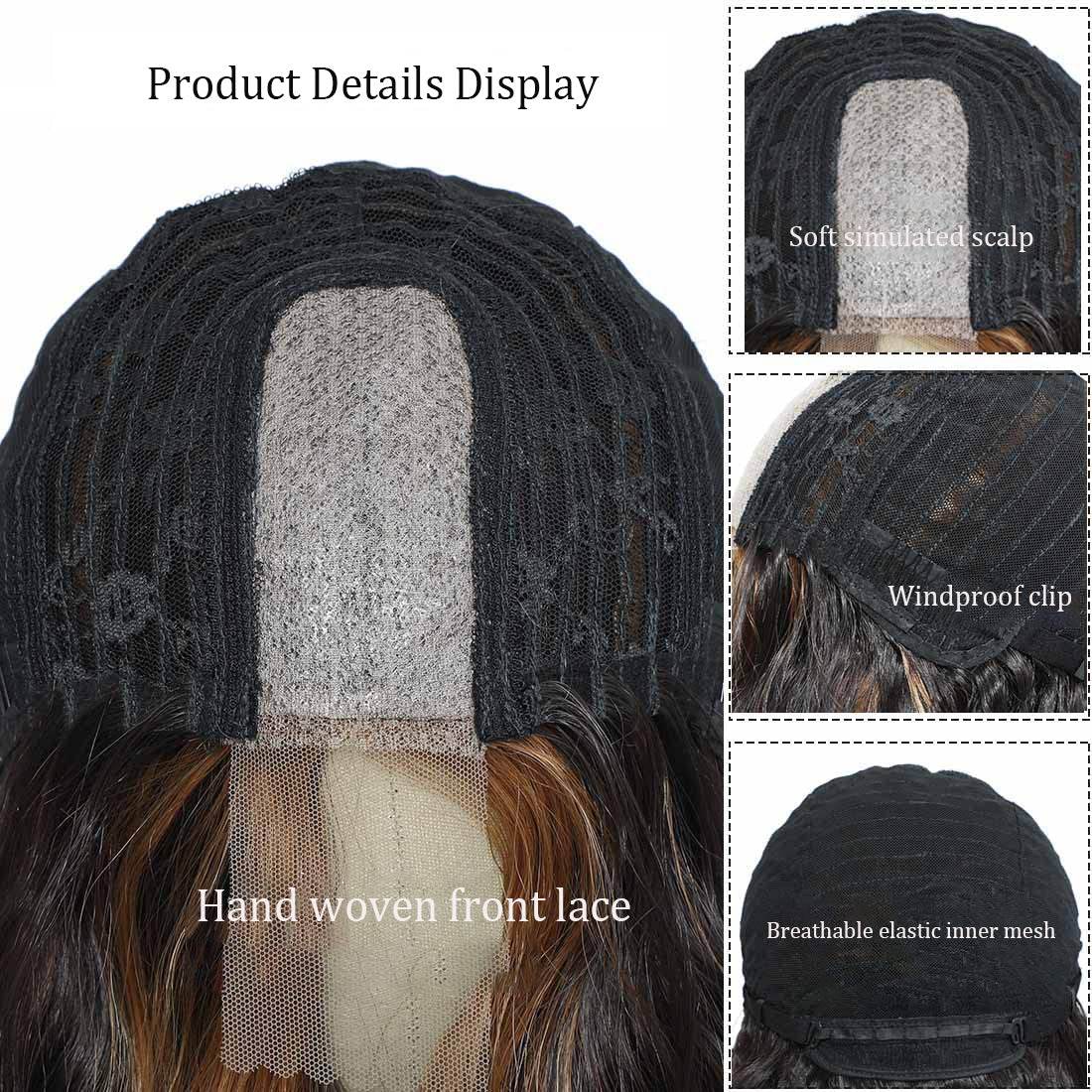 European and American Small Lace Wig Headsets with Intermediate Color Small Lace Center Split Large Wavy Long Curly Wigs - MarvelouStoree