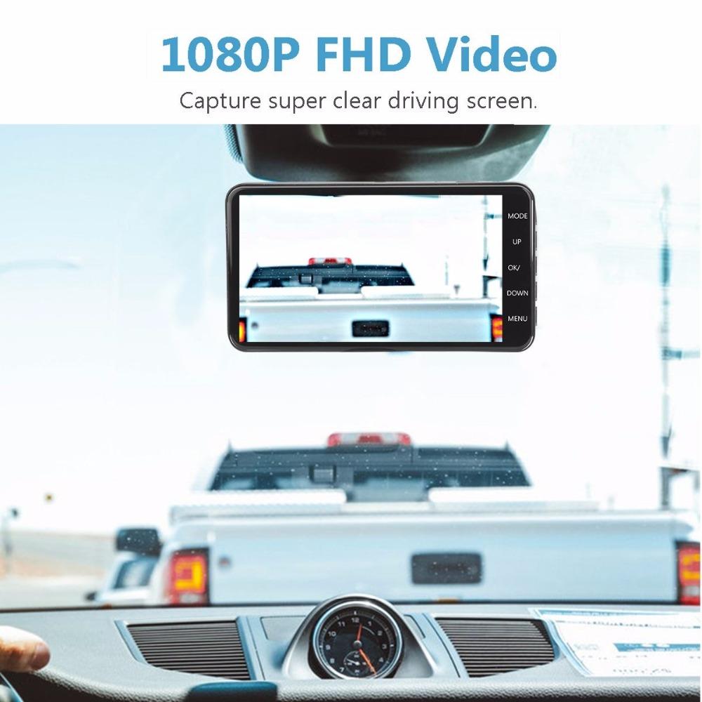 Dash Cam New Dual Lens Car DVR Camera Full HD 1080P 4 IPS Front