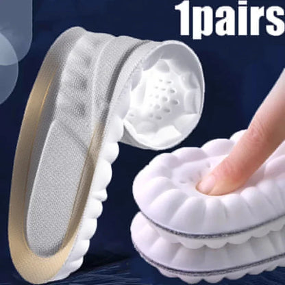 4D High-elasticity Shock Insoles Women Memory Foam Massage Sports Arch Support Shoe Pads Unisex Orthopedic Inserts Cushion