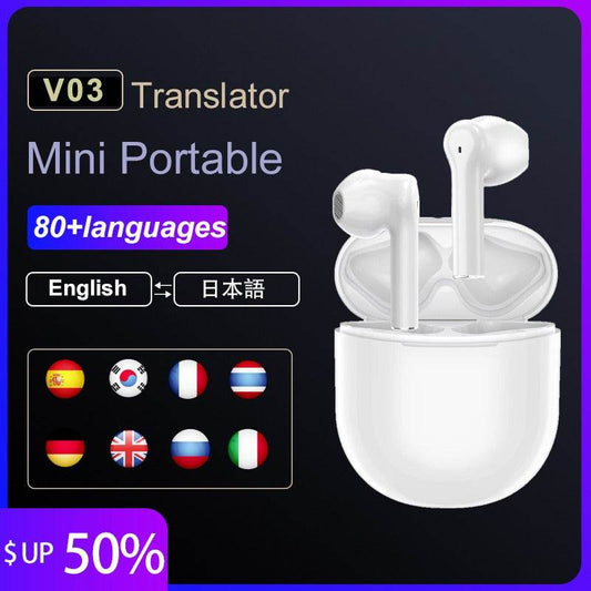 New Bluetooth Headset Translator Translation Headset Simultaneous Translation Of Multi National Languages - MarvelouStoree