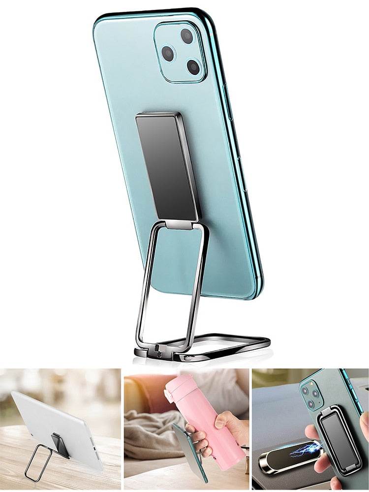 Double Magic Magnetic Car Phone Holder Stand For IPhone 12 Metal Phone Holder Foldable Desk Stand For Mobile Phone Universal - MarvelouStoree