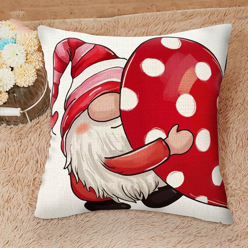 Valentine's Day Linen Printed Pillow Amazon Dwarf Festival Pillow Cover Living Room Sofa Pillow - MarvelouStoree