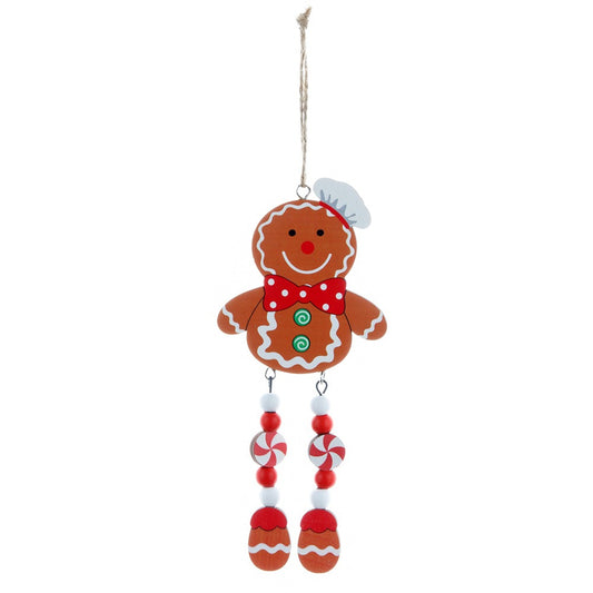 Christmas tree ornaments wooden gingerbread figurines couples long legs small ornaments