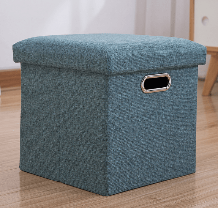 Simple Fabric Storage Storage Stool Folding Shoe Bench Footstool Can Sit With Lid Storage Box Stool 30*30*30cm/40*25*25cm - MarvelouStoree