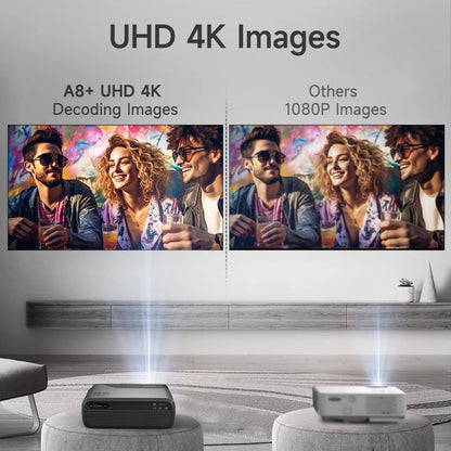 4K UHD Portable Projector Netflix Official Licence Android 11 Smart 5G WiFi Google Play TV Dolby Home Theater Mini Projectors