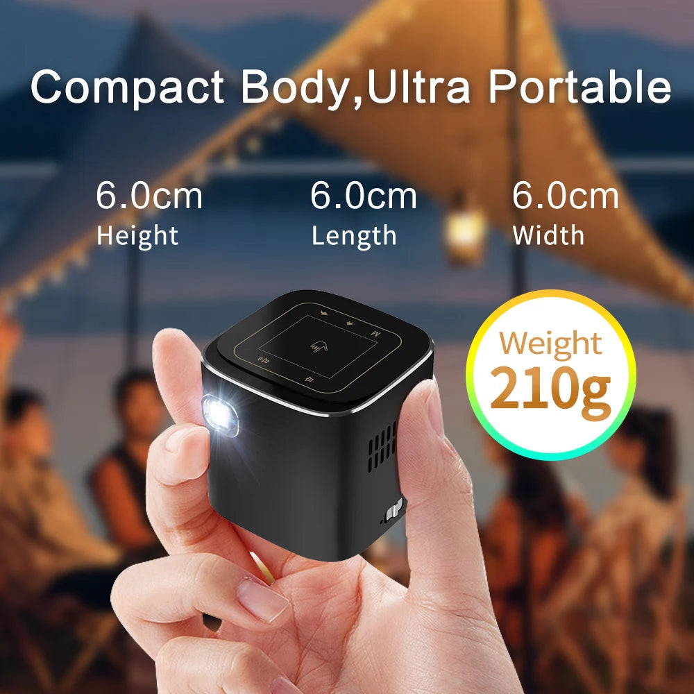 4K Ultra Mini Projector D048A Smart Touch Screen Control Supports 1080P  Handheld & Portable Outdoor Cinema  Theater Projetor