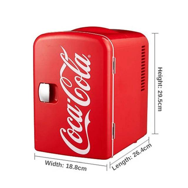 4L 12V/220V Coca-Cola Mini Multifunction Refrigerator Cosmetics Beer Beverage Cooler Warmer Dormitory Cooler Fridge for Car Home - MarvelouStoree