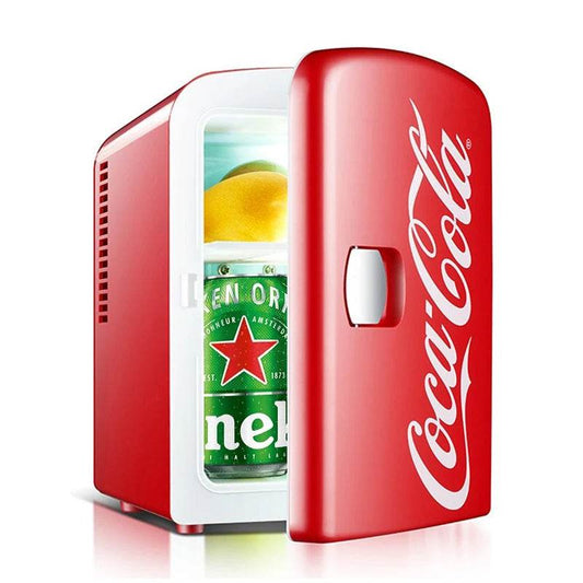 4L 12V/220V Coca-Cola Mini Multifunction Refrigerator Cosmetics Beer Beverage Cooler Warmer Dormitory Cooler Fridge for Car Home - MarvelouStoree