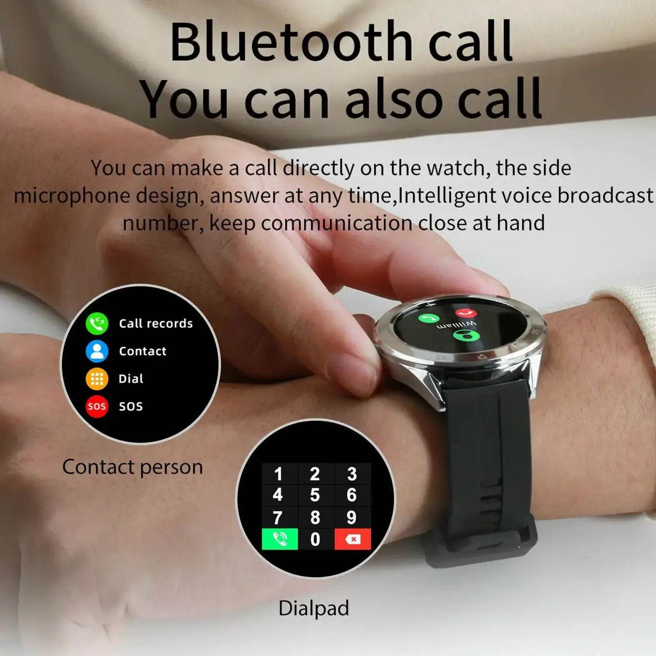 Waterproof Bluetooth Smart Watch Phone Mate Heart Rate Tracker For iOS Android - MarvelouStoree