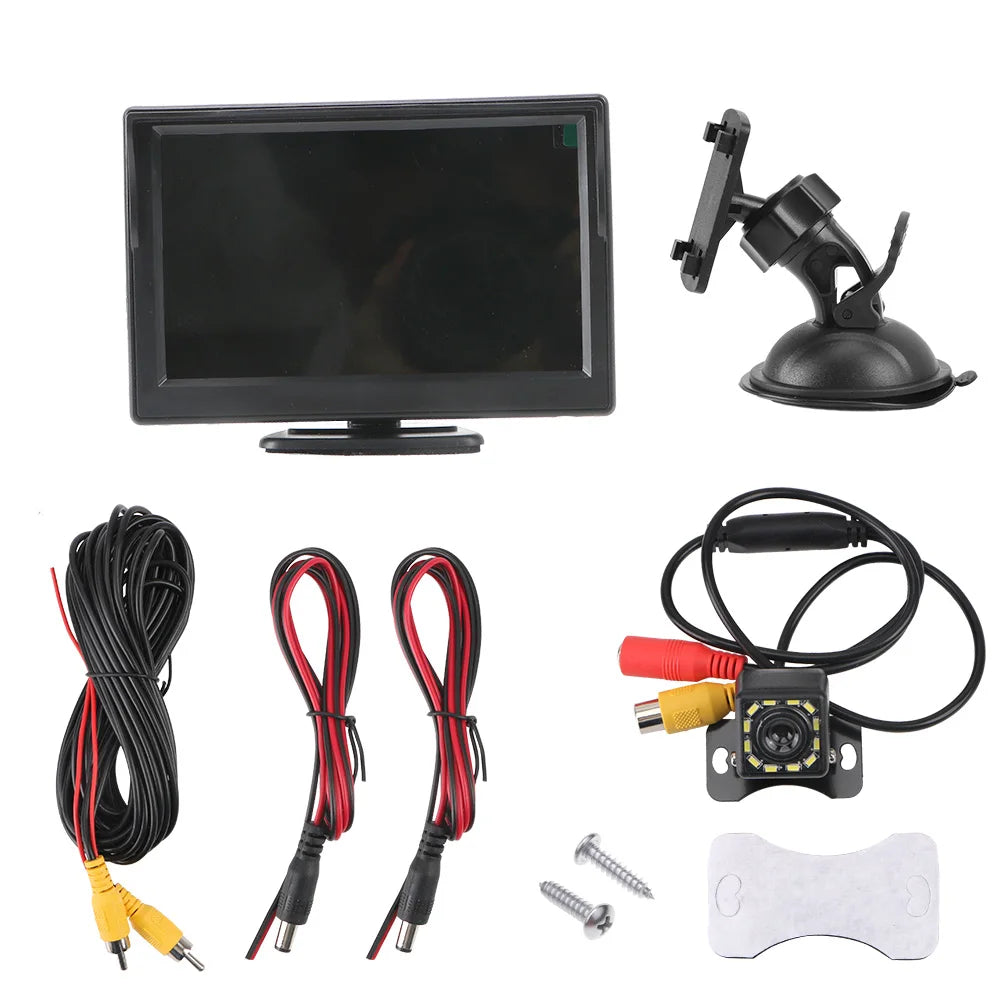 5 Inch Car Reversing Rearview Backup Camera Vehicle Camera Rear View Monitor