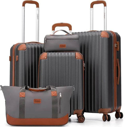 5 Piece Luggage Sets with Wheels, Suitcase Set ABS Hard Case Luggage with TSA Lock Spinner Wheels Durable Travel Luggage - MarvelouStoree