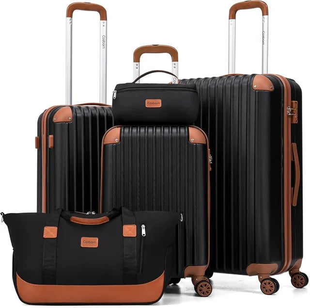 5 Piece Luggage Sets with Wheels, Suitcase Set ABS Hard Case Luggage with TSA Lock Spinner Wheels Durable Travel Luggage