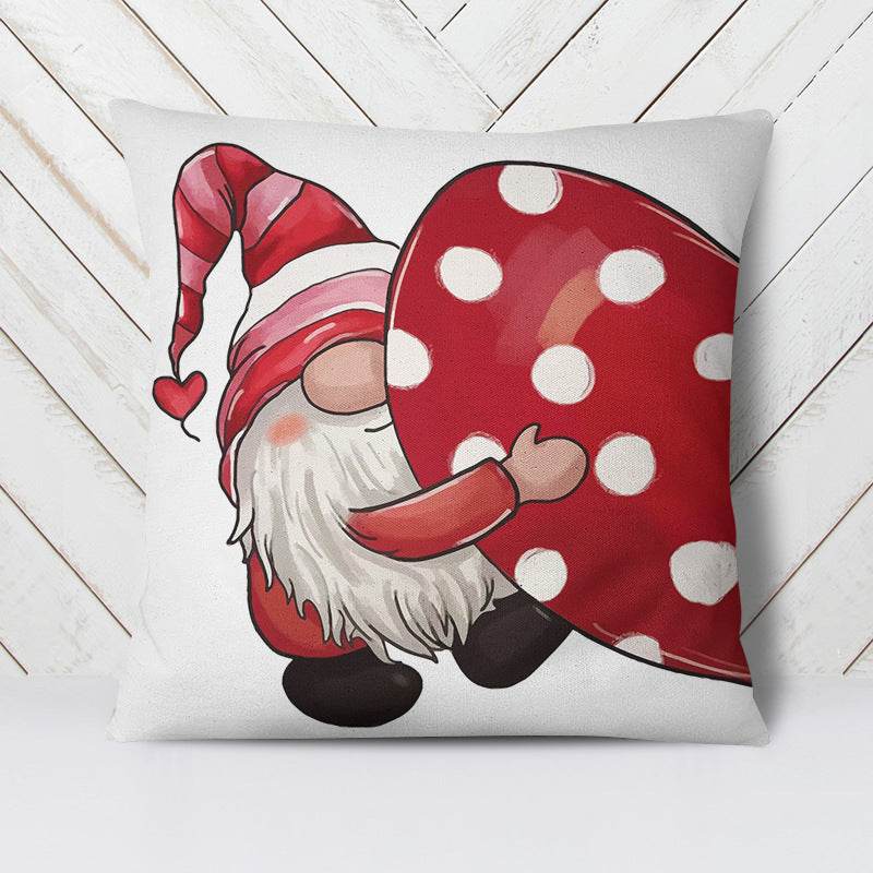 Valentine's Day Linen Printed Pillow Amazon Dwarf Festival Pillow Cover Living Room Sofa Pillow - MarvelouStoree