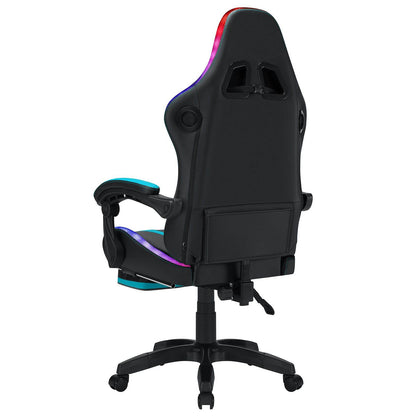 Ergonomic RGB Massage Gaming Chair w/ bluetooth Speakers Footrest Office Chair - MarvelouStoree