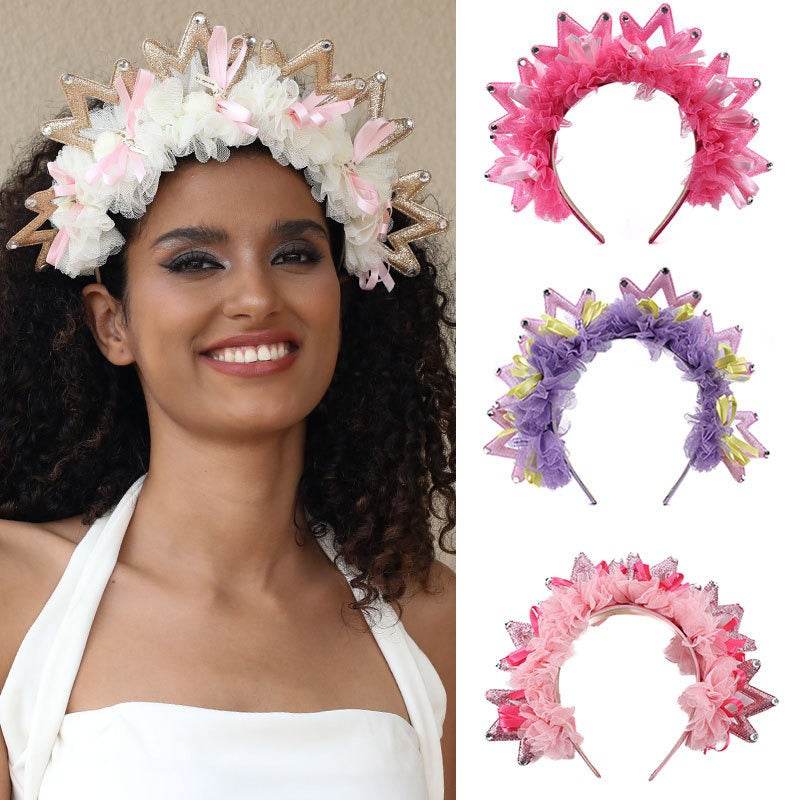 Fashionable new fabric crown hairband for women - MarvelouStoree