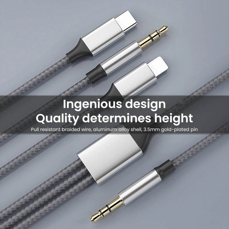 UX audio cable suitable for Apple Type-C three in one audio cable, computer audio two in one connection cable - MarvelouStoree