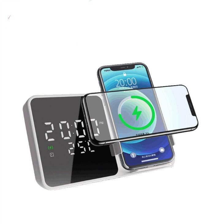 15W Mobile Phone Stand Wireless Charging Clock Alarm Clock Wireless Charging Temperature Gauge Wireless Charging - MarvelouStoree